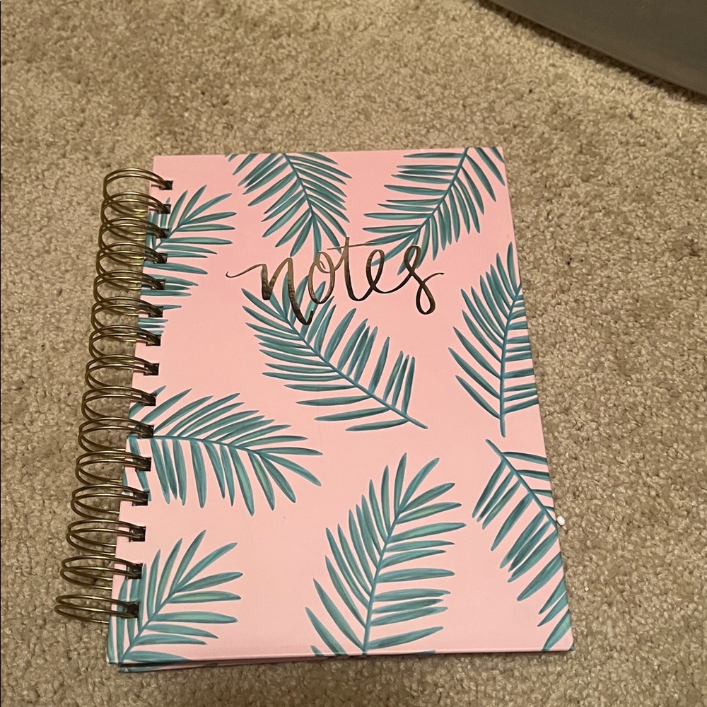 Pink and Green Palm Leaf Notebook